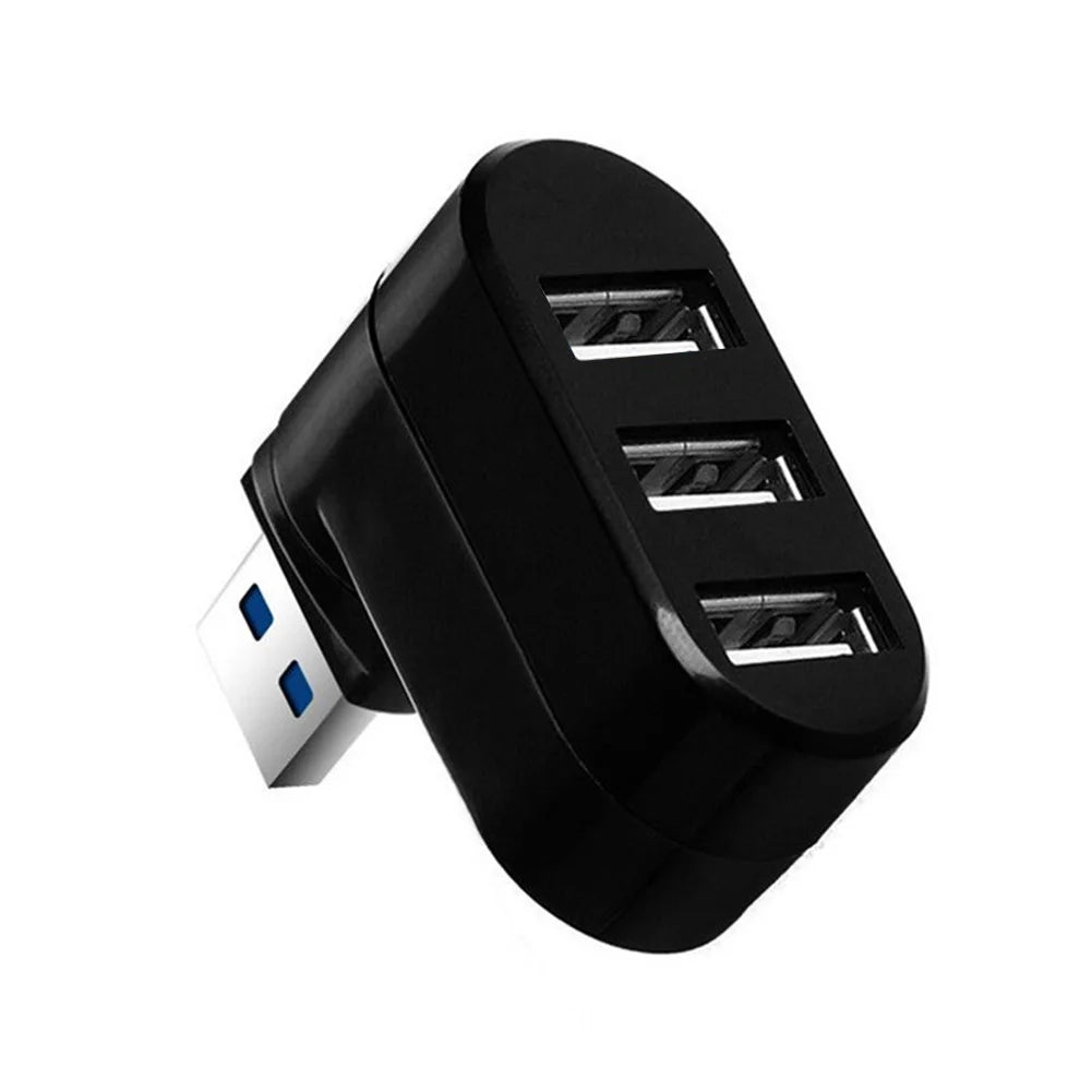 Mini USB 2.0 Hub USB Hub 2.0 Multi USB Splitter Hub Rotatable 3 Port Multiple Expander Splitter USB 2.0 Hub Computer Accessories