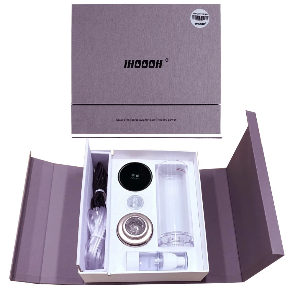 IHOOOH Rich Hydrogen Water Generator Bottle Nano Smart Cup MRET OH 7.8Hz Molecular Resonance Pure H2 Japan Mini Ventilator