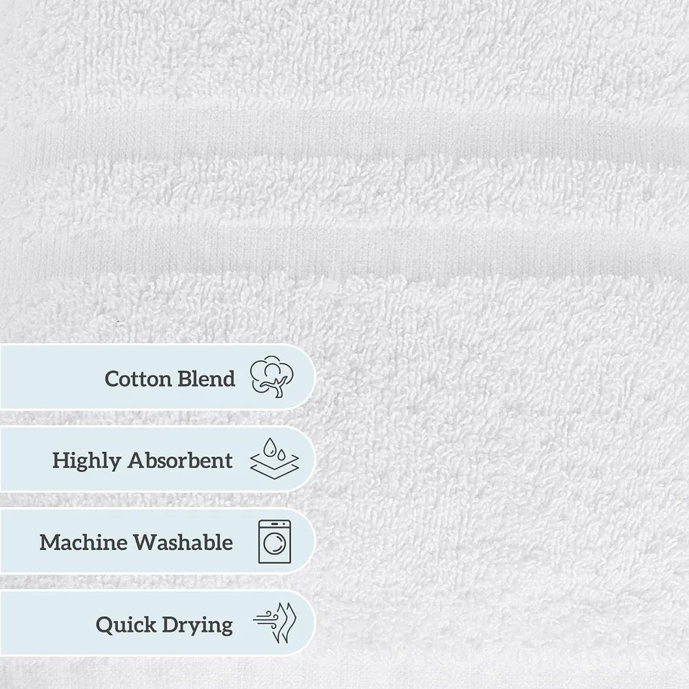 Eco-Friendly 12x12 Inch Cotton Washcloths - Bulk 200 Piece Set for Sustainable Living