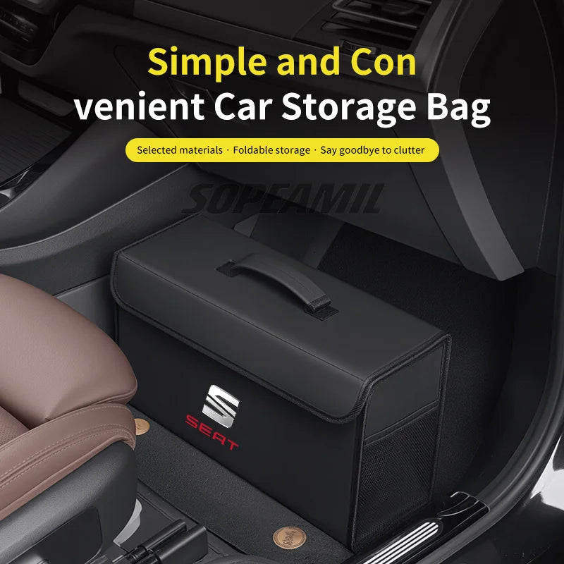 For Seat FR Leon IBIZA Alhambra Arona Arosa Ateca Cordobe Exeo Mii Tarraco Toledo Leon PHEV Car Trunk Organizing And Storage Box