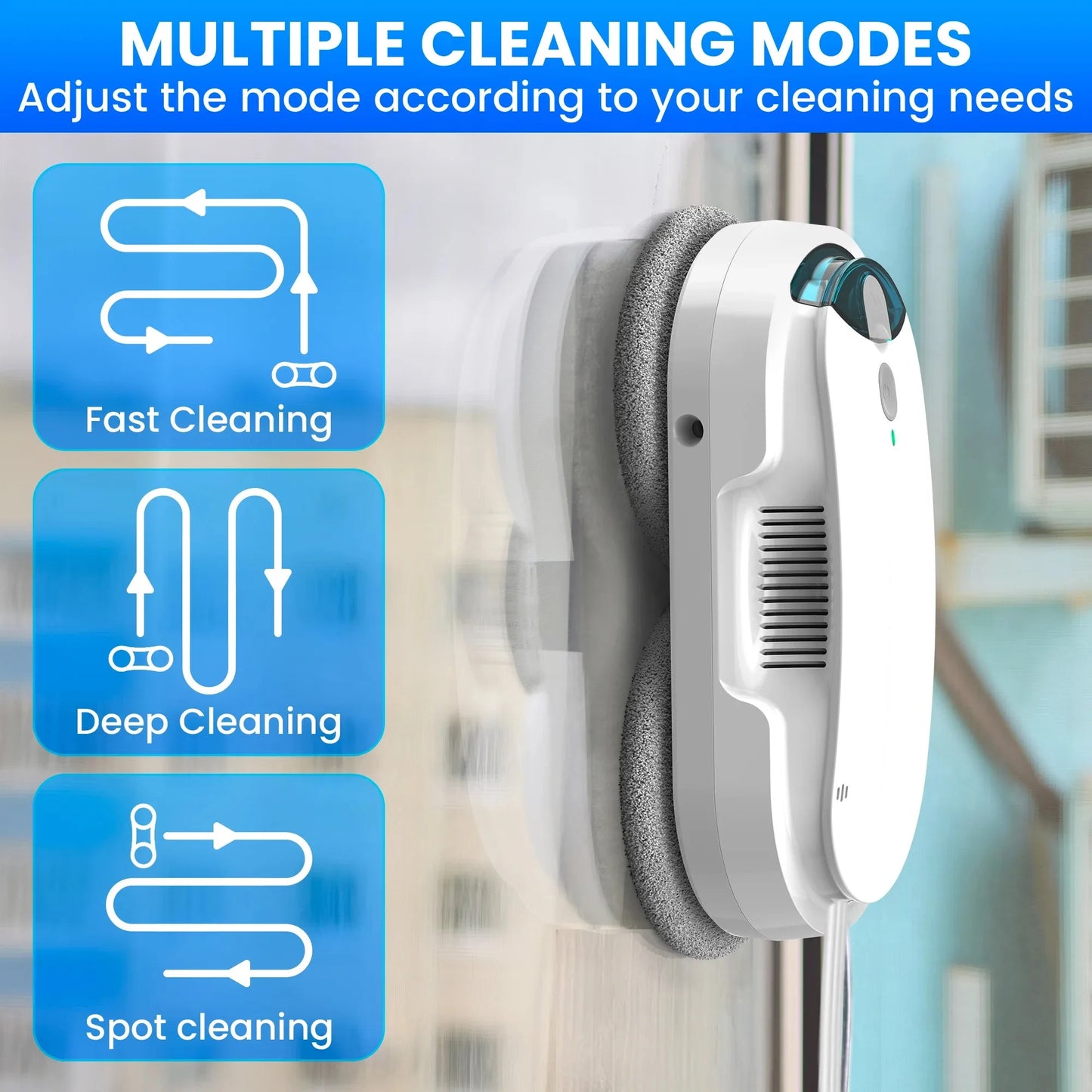 INSE Window Cleaning Robot Automatic Water Spray Function With Remote Control Smart Vacuum Cleaner Machine for Home Glass Washer