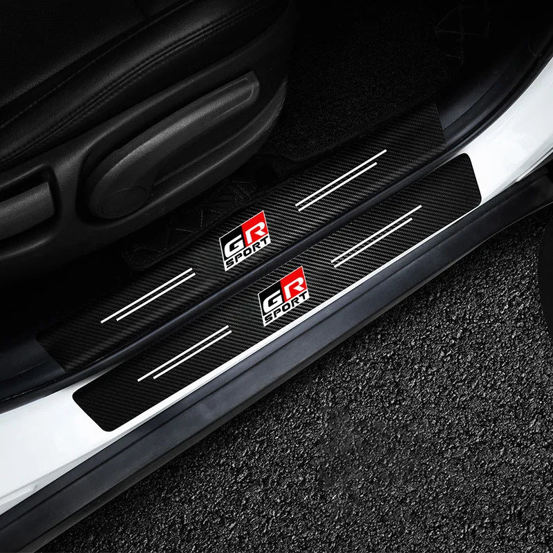 Car Sill pedal Rear Bumper Protection Stickers For Toyota GR Sport Gazoo Racing Yaris 86 Corolla Hilux Supra C-HR Accessories