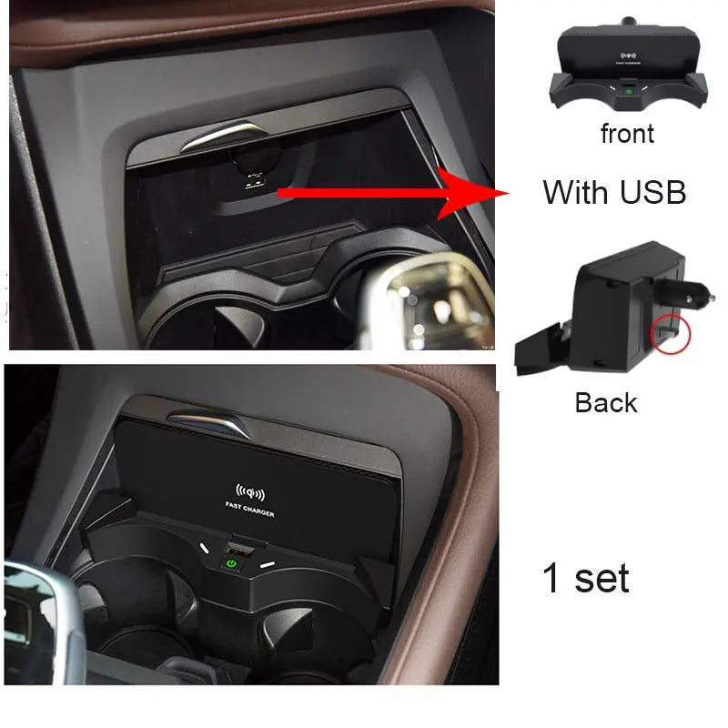 15W wireless charging For BMW X1 F48 F49 X2 F39 2016-2021phone charger mobile holder fast charge interior accessories