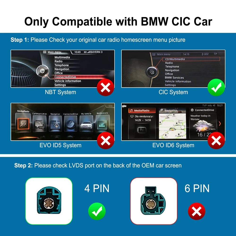 LEXXSON Wireless Carplay for BMW F10 F01 X5 E70 X3 F25 F30 F31 F20 F21 MINI NBT CIC System Android Auto OEM Integration Module