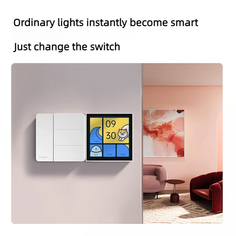 Aqara Z1 Smart Wall Switch Zigbee 3.0 More Control Compatible with Single Live/Neutral Wire Design Supports Mi home HomeKit APP
