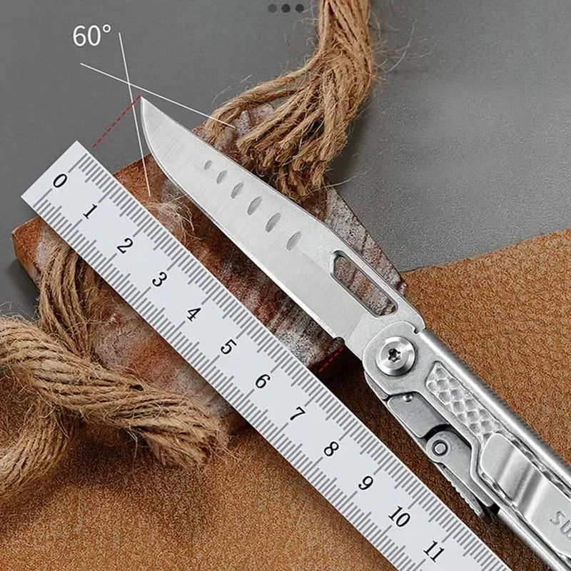 SWISS TECH 11 in 1 Mini Multitool Knife with Clip Folding EDC Outdoor Camping Survival Tools Scissors Screwdriver 2025 New