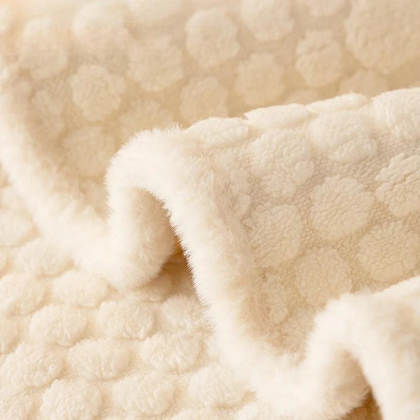 Creamy Fluffy Binding Tuffed Fleece Thickened Warm Non-Slip Sofa Cover, Cozy Sofa SlipCover Towel for Living Room Couches