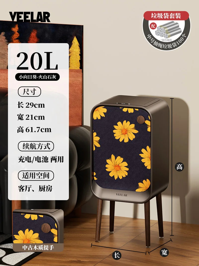 Luxury Smart Sensor Trash Can - Touchless Kitchen Tall Trash Bin Living Room Bedroom Wastebasket Garbage Storage Bin