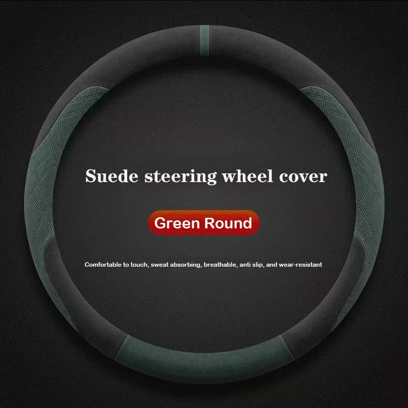Suede Leather Car Steering Wheel Cover for Smart forfour Smart 1 3 5 2015 - 2025 Auto Accessories
