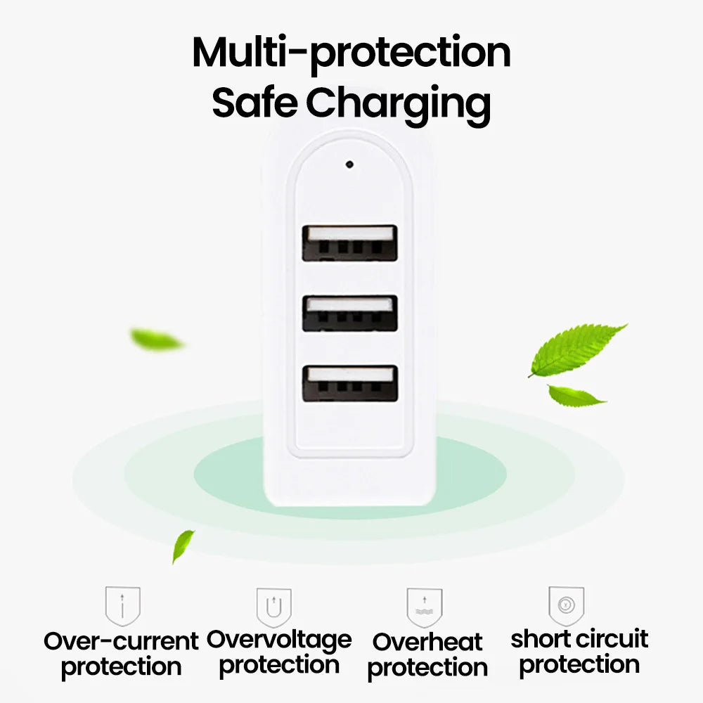 3-in-1 USB2.0 HUB 2.0 2USB Extension Cable HUB Splitter USB 2.0 Hub Expander Power Adapter For PC Computer Accessories