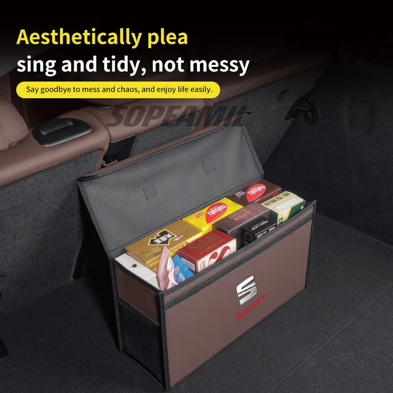For Seat FR Leon IBIZA Alhambra Arona Arosa Ateca Cordobe Exeo Mii Tarraco Toledo Leon PHEV Car Trunk Organizing And Storage Box