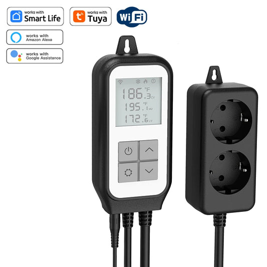 Tuya Digital Temperature Controller Socket Thermostat Heater Plug for Aquarium Greenhouse Voice Control Via Alexa Google Home