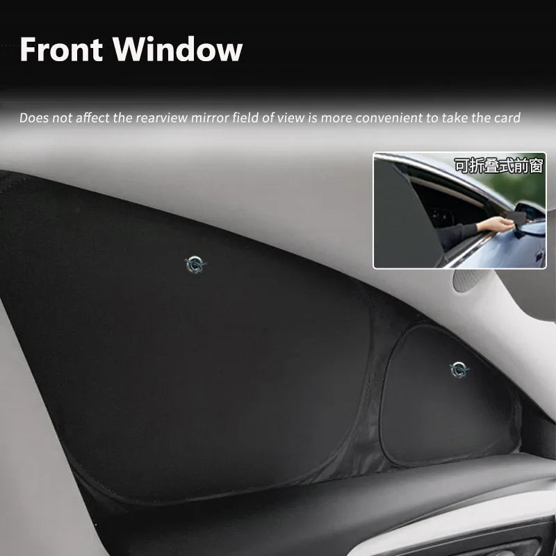 for Tesla Model 3 Y Juniper Highland 2025-2021 2026 Car Side Window Sunshade with Suction Cups Front Rear Windshield Privacy
