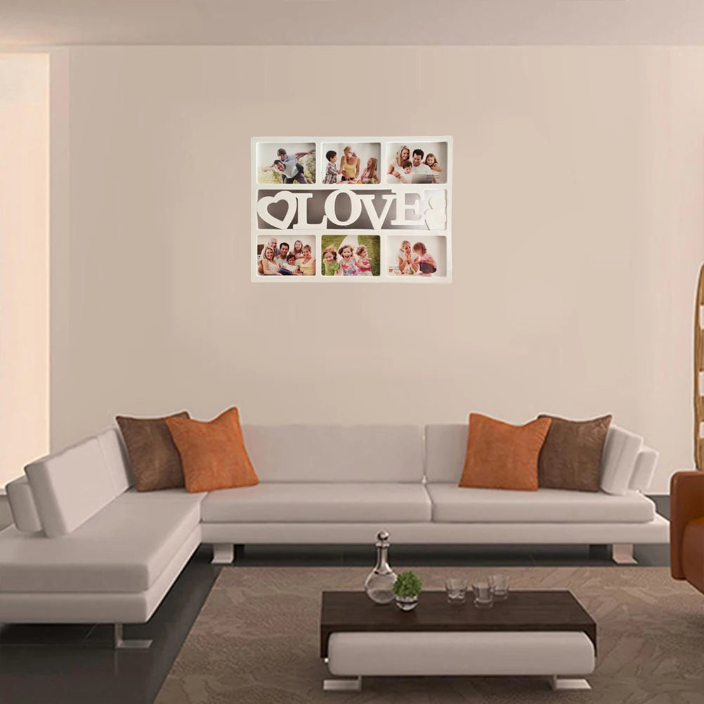 Retro Style Collage Photo Frame Plastic Square Shape Picture Frames 10x15Cm LOVE photos Frame for Wall Home Decor Eco Friendly