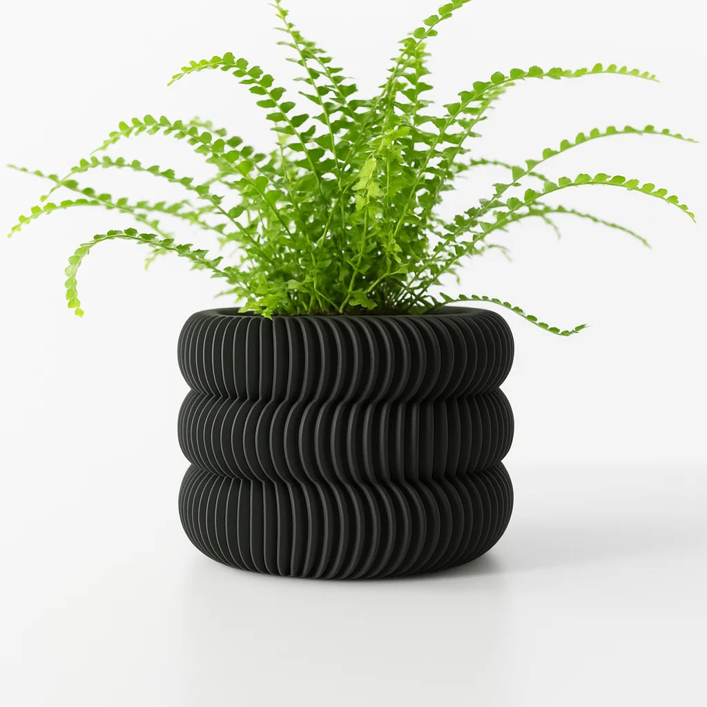 Modern Minimalist 3D Printed Plant Pot – Biodegradable Flower Planter for Home Decor, Eco-Friendly Sustainable Gift (Maro)