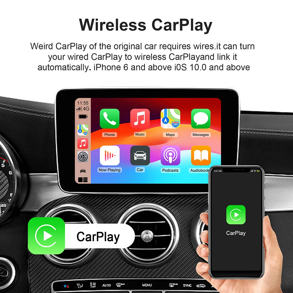 2025 ANYFAR Android 13 3in1 CarPlay Ai Box Wireless Android Auto USB Adapter 2G 32G For Youtube Netflix Automatic Connection