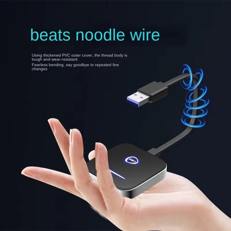 2in1 Wireless Carplay apple Android Auto 2025 Adapter,Plug & Play Fits Cars From 99% And IPhone IOS 10+ & Android 11+ - K5