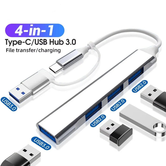 4 Port Multi Splitter Type C HUB 3.0 USB 3.1 Adapter OTG USB Type C HUB Dock For PC HUAWEI Xiaomi Macbook Computer Accessories
