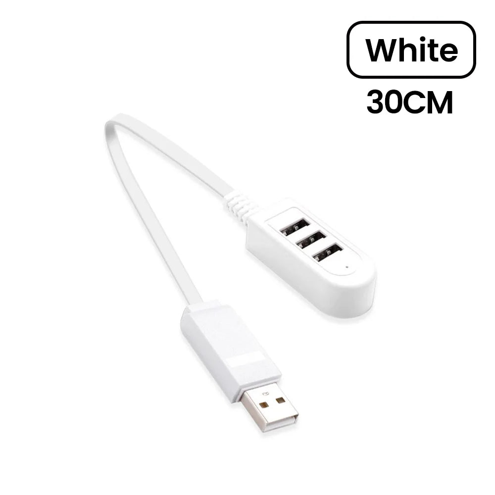 3-in-1 USB2.0 HUB 2.0 2USB Extension Cable HUB Splitter USB 2.0 Hub Expander Power Adapter For PC Computer Accessories