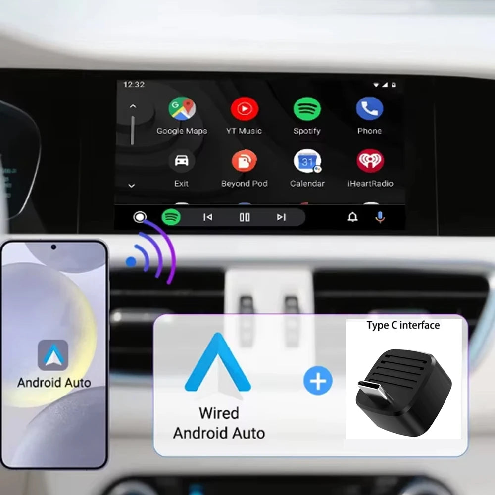 Skilldrive 2025 Ultra Mini Wireless CarPlay Adapter Wireless Android Auto AI Smart Box Intelligent Systems for Wired CarPlay Car