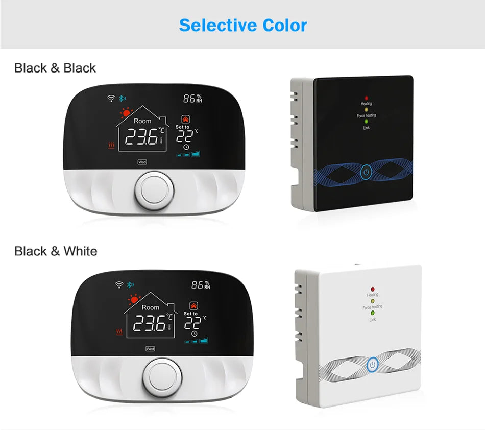 Tuya Smart Home Wifi Wireless Thermostats For Gas Boiler Tuya Battery Wifi Heating Thermostat Room RF Smart Life  Alexa Google