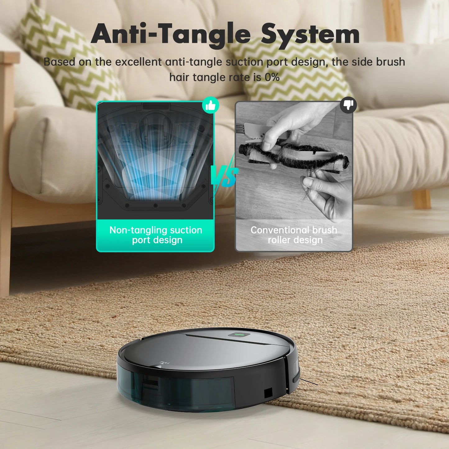 OMESER BR181 Robot Vacuum Cleaner Combo Mop 4KPa Suction Robotic WiFi/Voice Control Auto-Recharge Pet Hair Vacuum Cleaning Robot