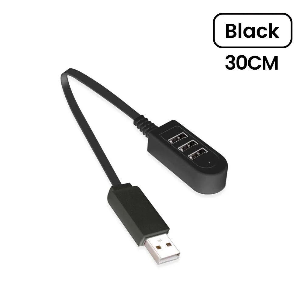 3-in-1 USB2.0 HUB 2.0 2USB Extension Cable HUB Splitter USB 2.0 Hub Expander Power Adapter For PC Computer Accessories