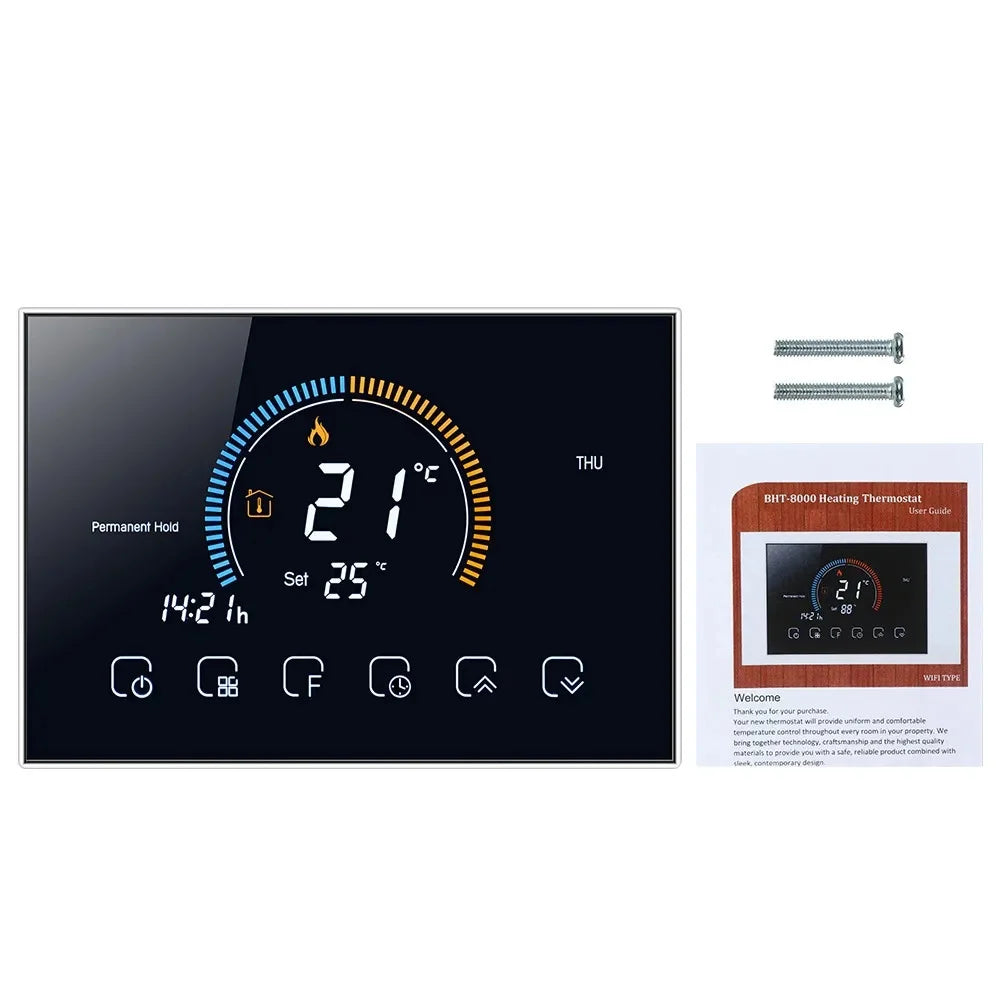 TUYA Wi-Fi Smart Large Colorful Screen Room Programmable Air Thermostat WIFI for Switch Heating Cooler Bridge Voice Alexa