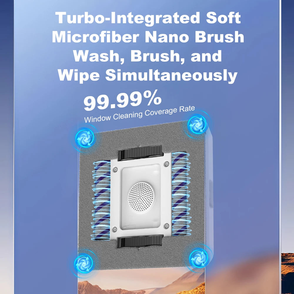 2026 Robot Window Vacuum Clean Liectroux S9,2 roller brusher,6-way water spray,9000Pa,APP control,Home Wall Glass Cleaning Robot