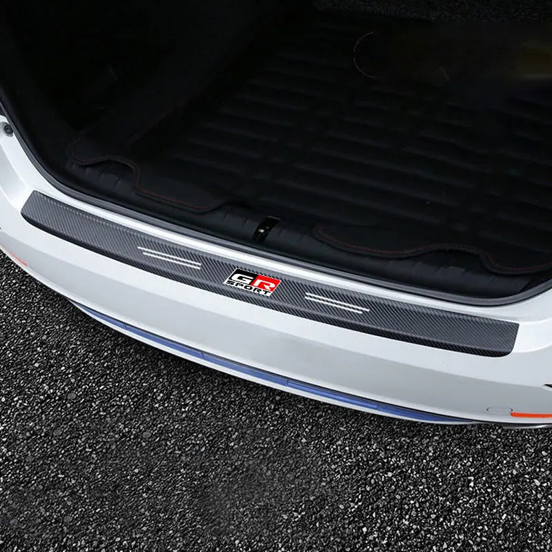 Car Sill pedal Rear Bumper Protection Stickers For Toyota GR Sport Gazoo Racing Yaris 86 Corolla Hilux Supra C-HR Accessories