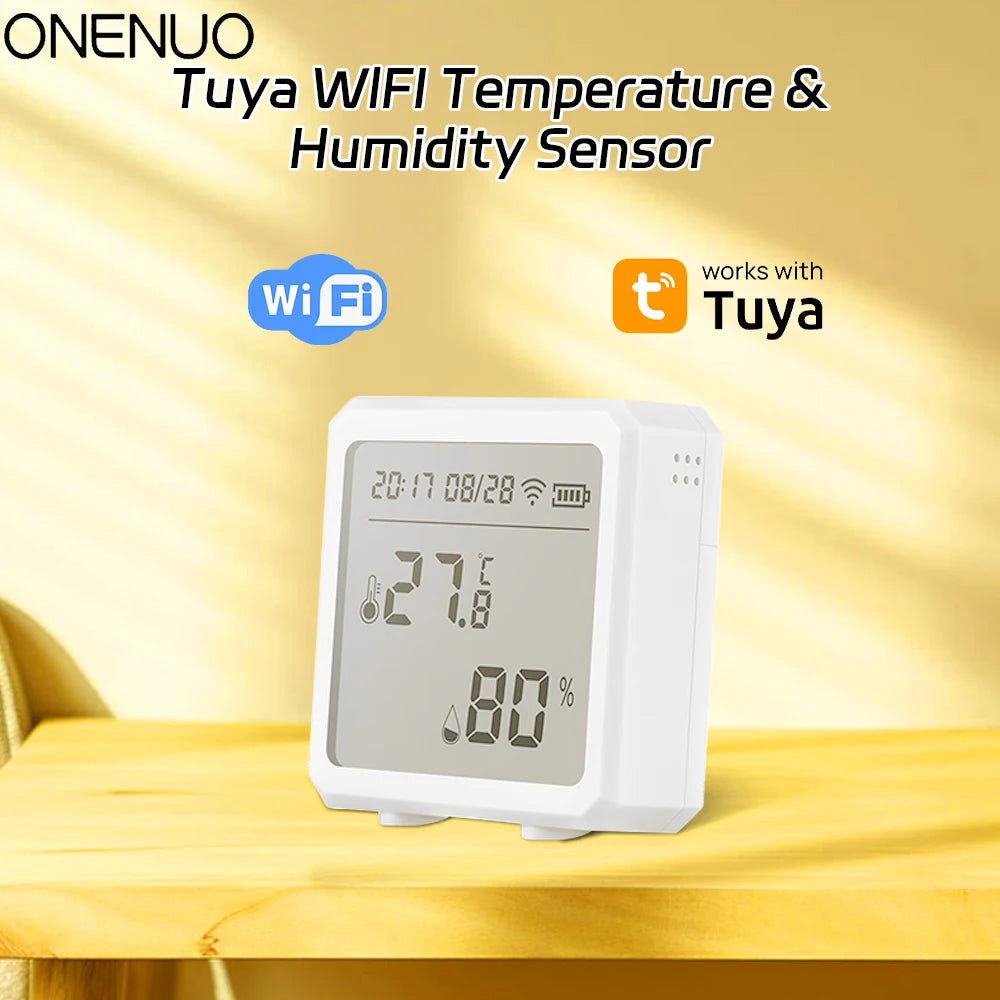 WiFi Temperature Humidity Sensor Tuya Smart Life App Backlight Hygrometer Thermometer Sensor Support Alexa Google Home Assistant