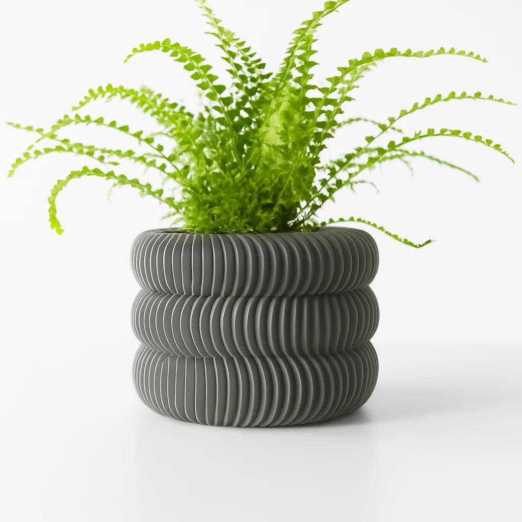 Modern Minimalist 3D Printed Plant Pot – Biodegradable Flower Planter for Home Decor, Eco-Friendly Sustainable Gift (Maro)