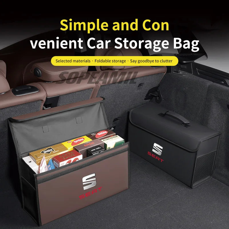 For Seat FR Leon IBIZA Alhambra Arona Arosa Ateca Cordobe Exeo Mii Tarraco Toledo Leon PHEV Car Trunk Organizing And Storage Box