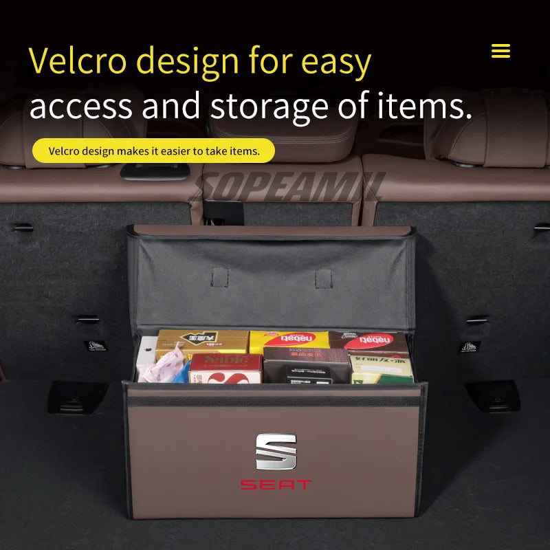 For Seat FR Leon IBIZA Alhambra Arona Arosa Ateca Cordobe Exeo Mii Tarraco Toledo Leon PHEV Car Trunk Organizing And Storage Box