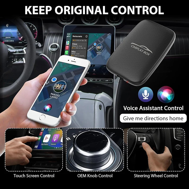 5 in 1 Carplay Ai Box Android Auto Wireless Carplay Adapter Carplay Car Multimedia Player Auto Connect For YouTube Netflix