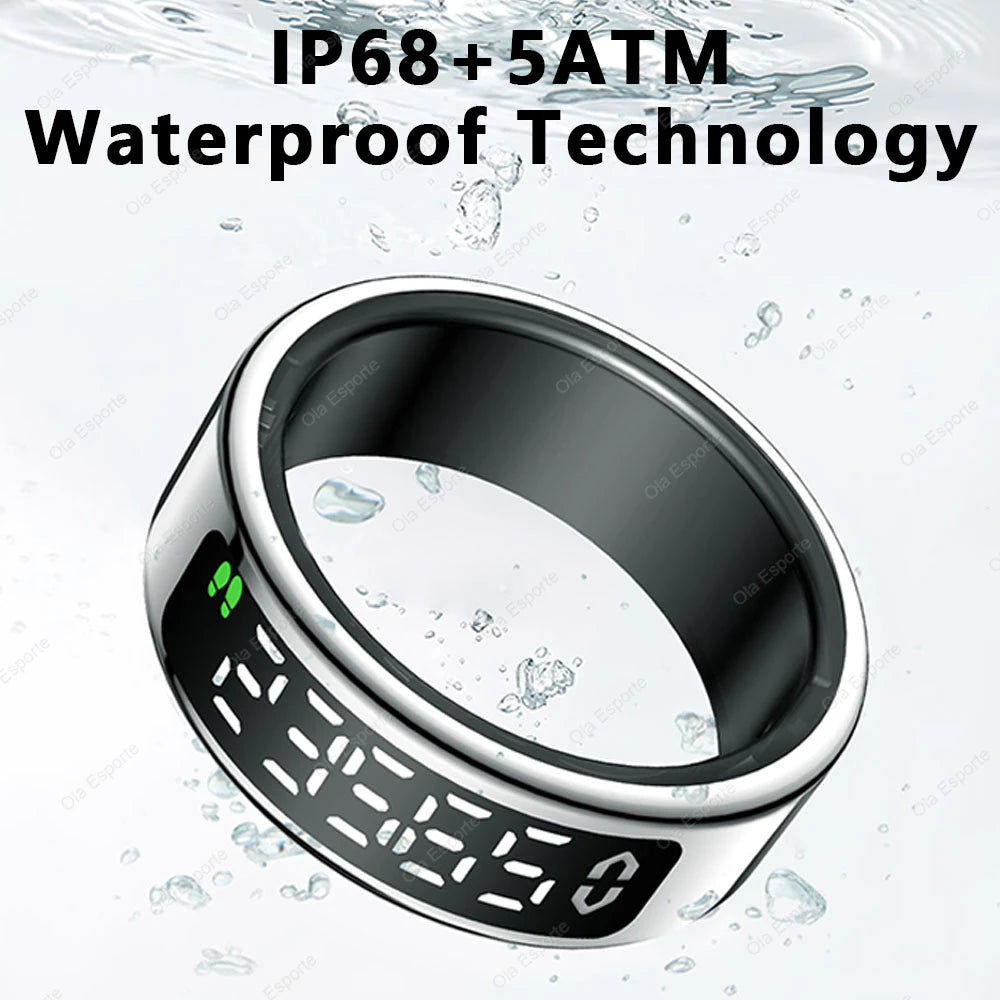 Smart Ring Multi-sports Modes Pedometer Fitness Tracker Health Monitor IP68 Waterproof Military Grade LCD Screen Smart Ring 2025