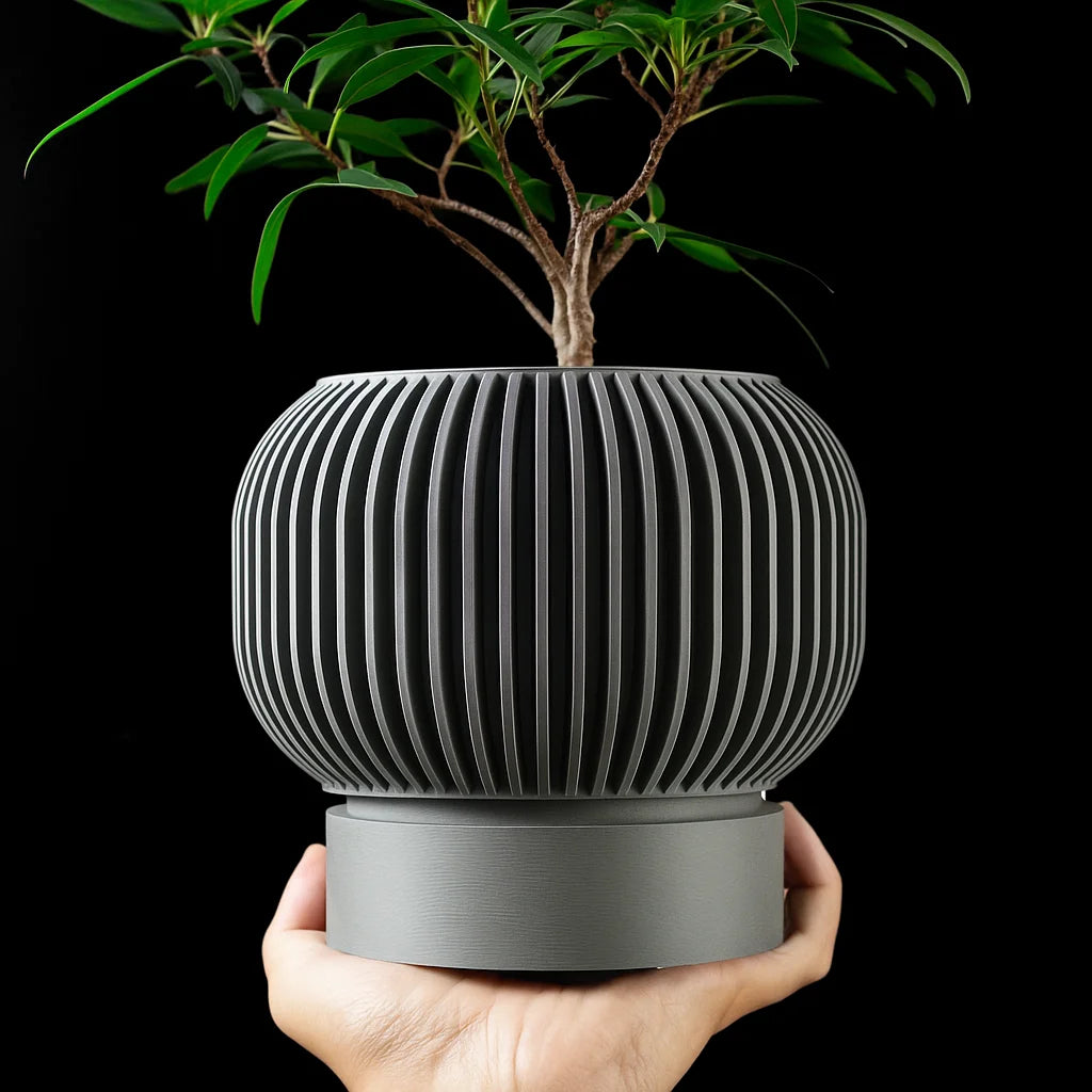 Modern Minimalist 3D Printed Plant Pot – Biodegradable Flower Planter for Home Decor, Eco-Friendly Sustainable Gift (Yuso)