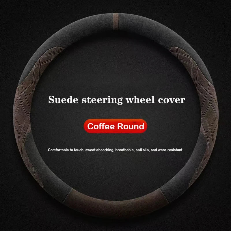 Suede Leather Car Steering Wheel Cover for Smart forfour Smart 1 3 5 2015 - 2025 Auto Accessories