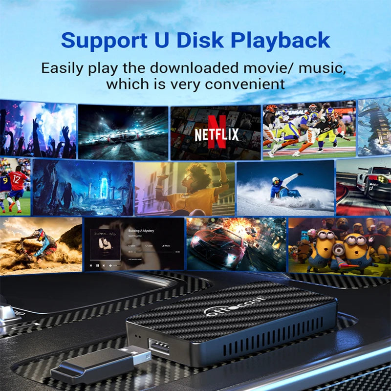 OTTOCAST Play2Video Pro Ai Box Wireless CarPlay Android Auto Adapter Built in  Netflix YouTube IPTV Video Box for 98% of Cars