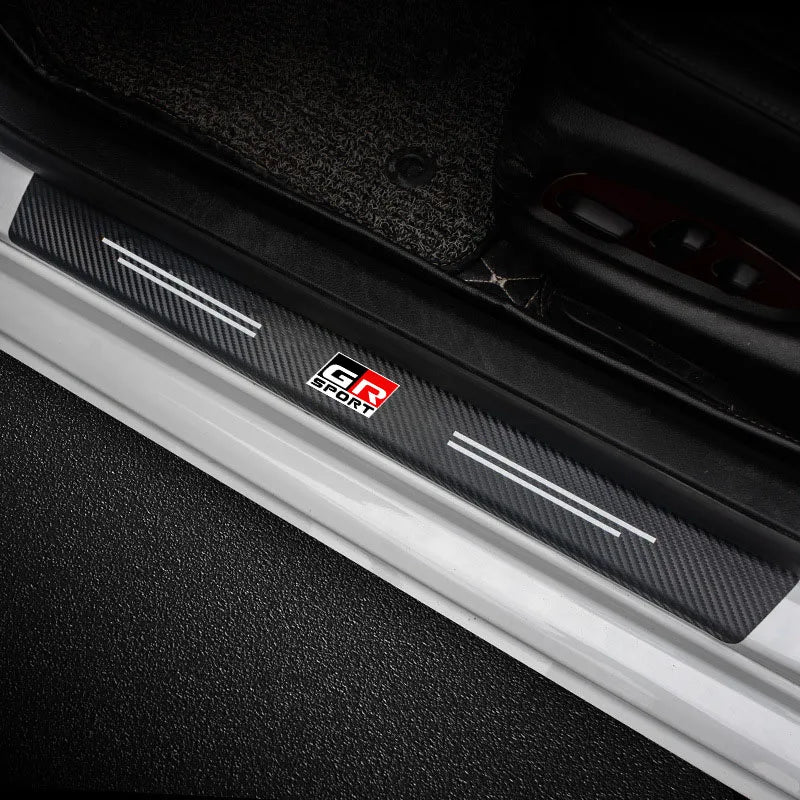 Car Sill pedal Rear Bumper Protection Stickers For Toyota GR Sport Gazoo Racing Yaris 86 Corolla Hilux Supra C-HR Accessories