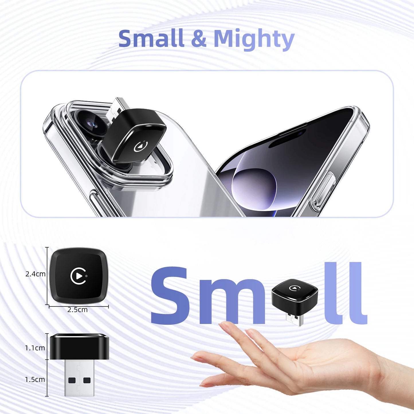 2026 NEW 2in1 Wireless CarPlay&Android Auto Adapter Ultra-Compact Universal Dongle for Factory Wired Cars Plug&Play with WiFi&BT