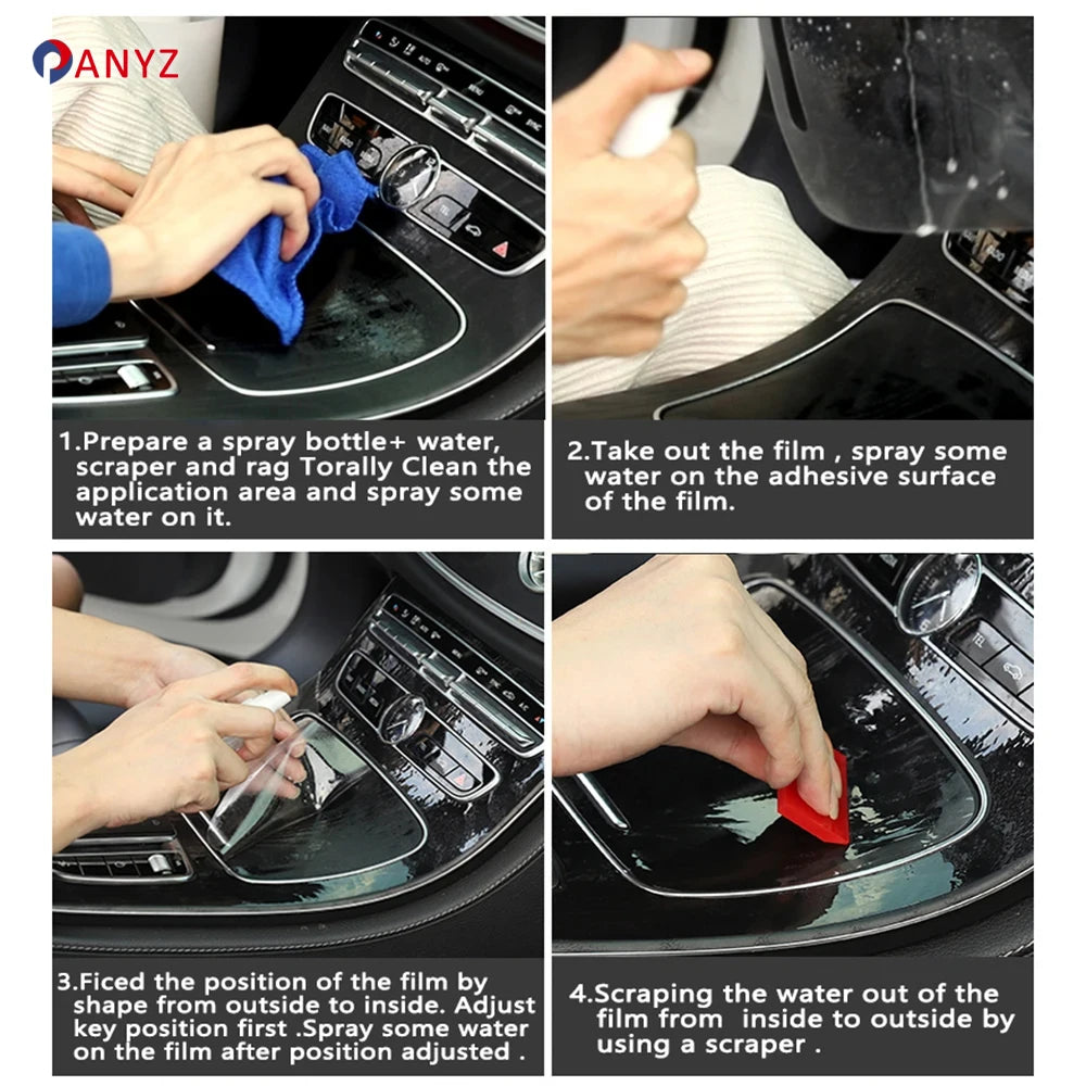 For Smart #1 2024 2023 2022 Accessories Car interior film transparent TPU Gear Panel Navigation Center Console PPF Protection