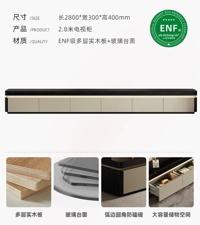 Modern Aesthetics TV Stand Sliding Doors Living Room Furniture Elegant Space Saving TV Stand Eco Friendly Materials Sustainable