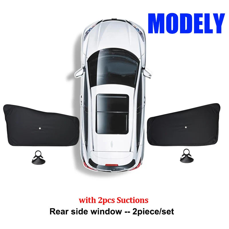 for Tesla Model 3 Y Juniper Highland 2025-2021 2026 Car Side Window Sunshade with Suction Cups Front Rear Windshield Privacy