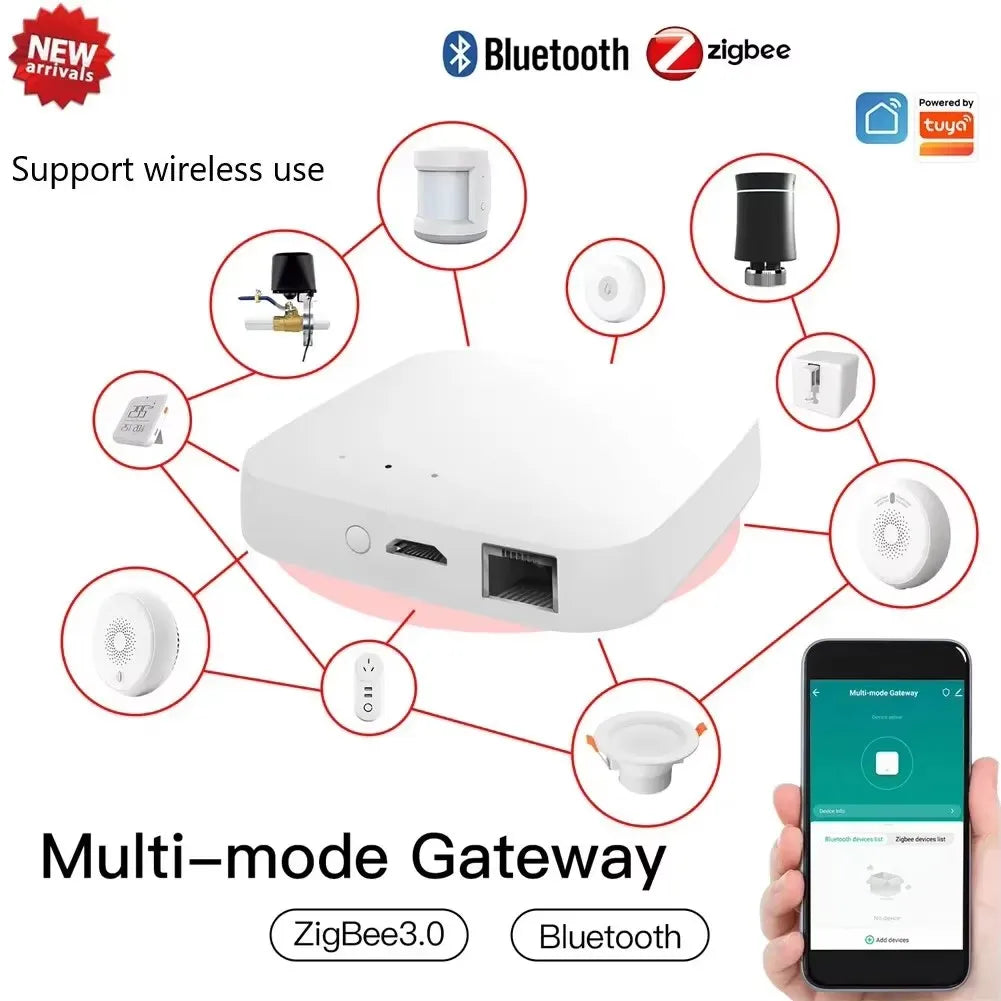 Tuya ZigBee 3.0 Smart Gateway Hub Smart Home Bridge Smart Life APP Wireless Remote Controller Works with Alexa Google Home