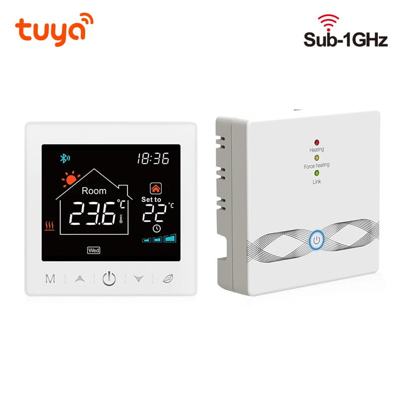 Tuya Smart Home Wifi Wireless Thermostats For Gas Boiler Tuya Battery Wifi Heating Thermostat Room RF Smart Life  Alexa Google