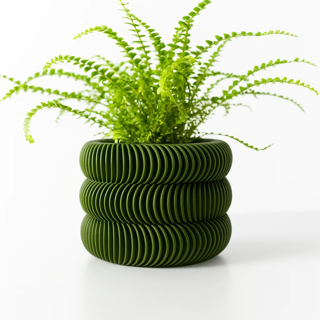 Modern Minimalist 3D Printed Plant Pot – Biodegradable Flower Planter for Home Decor, Eco-Friendly Sustainable Gift (Maro)