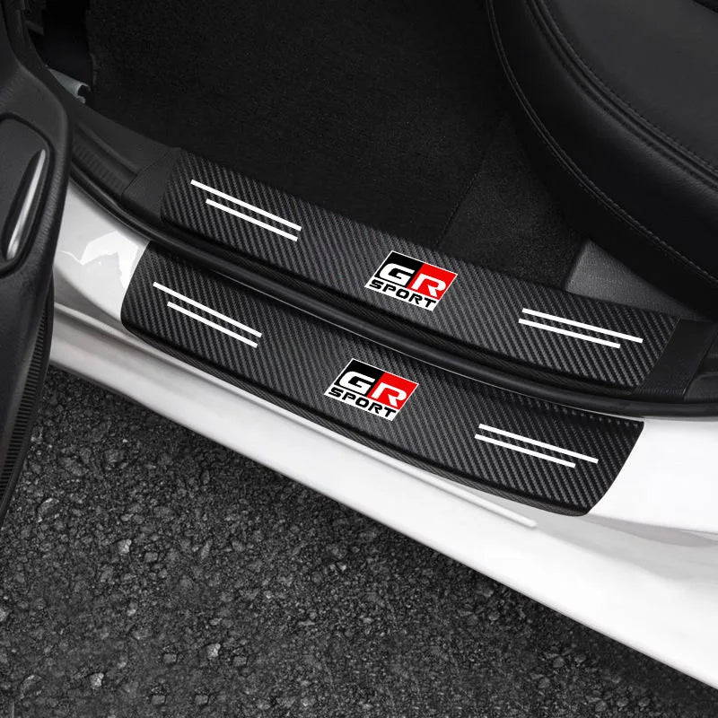 Car Sill pedal Rear Bumper Protection Stickers For Toyota GR Sport Gazoo Racing Yaris 86 Corolla Hilux Supra C-HR Accessories