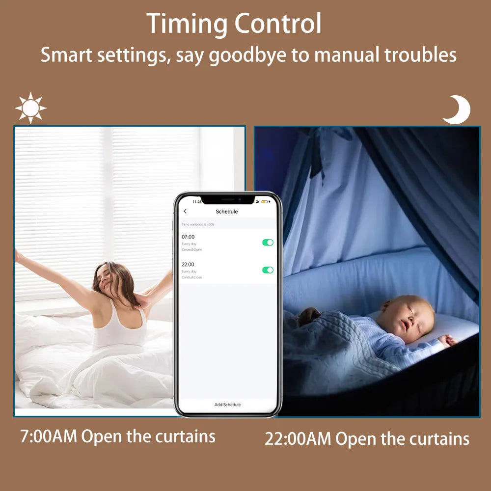 Boyarca 1.3N.m Battery Tuya Zigbee Roller Shade Blinds Motor For 38mm Tube Works with Smart Life APP Alexa Google Home Control