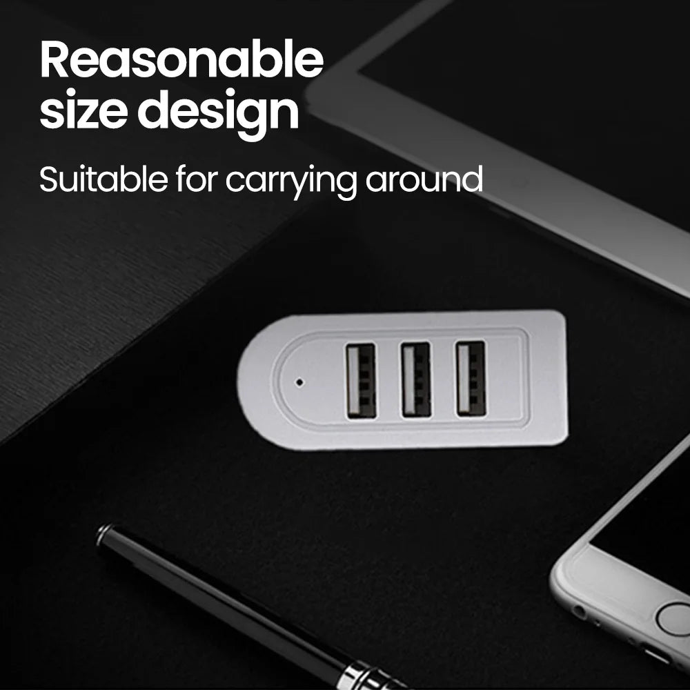 3-in-1 USB2.0 HUB 2.0 2USB Extension Cable HUB Splitter USB 2.0 Hub Expander Power Adapter For PC Computer Accessories